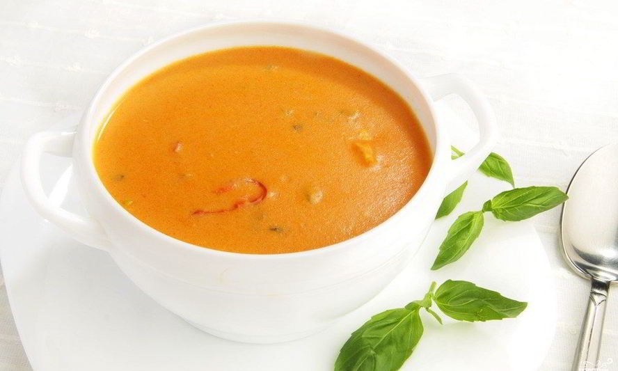 Рецепт томатного супа-пюре с креветками