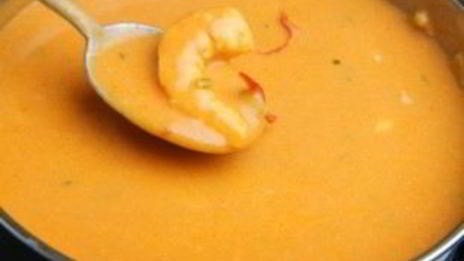 томатный суп-пюре с креветками