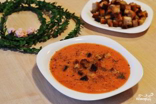 Томатный суп-пюре с сыром