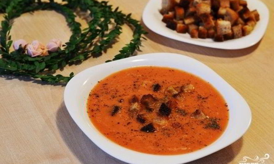 Рецепт томатного супа-пюре с сыром