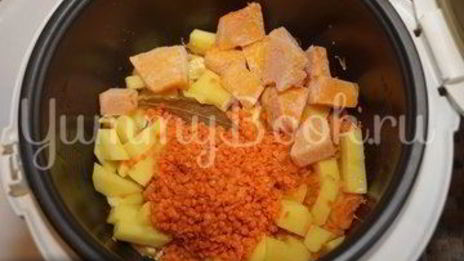 тыквенно-чечевичный суп-пюре в мультиварке