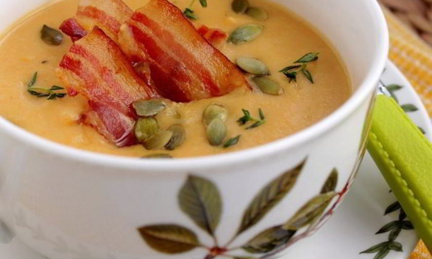 Рецепт тыквенно-картофельного суп-пюре с беконом