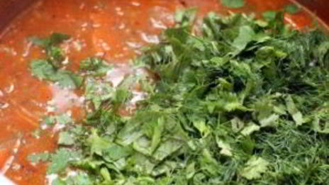 суп с говядиной и рисом