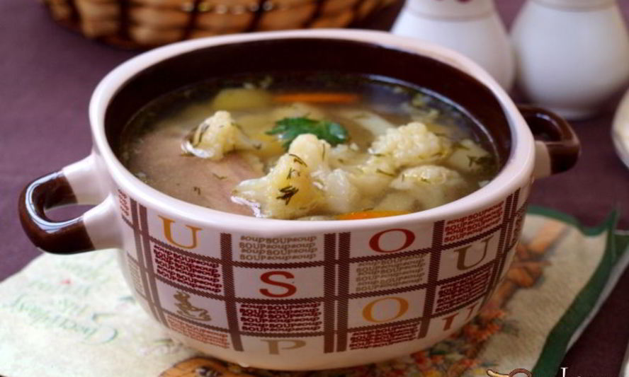 Рецепт супа с курицей и цветной капустой