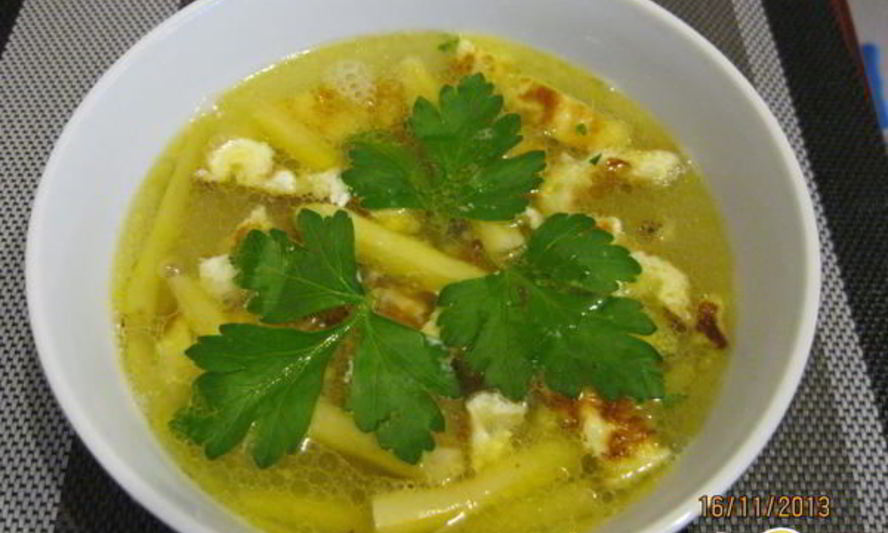 Рецепт супа с омлетом и спаржей