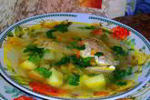 Суп с пеленгасом и горошком