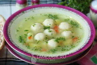 Суп с заварными манными кнелями