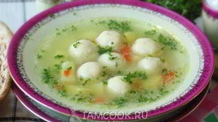 Суп с заварными манными кнелями