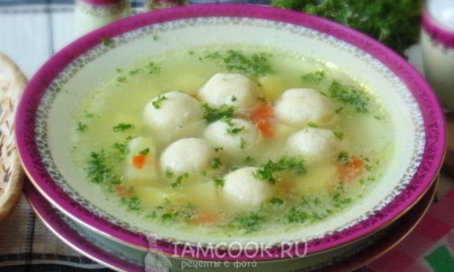 Рецепт супа с заварными манными кнелями