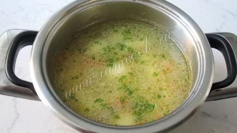 суп с заварными манными кнелями