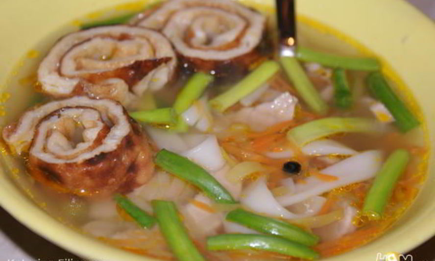 Рецепт супа со свининой и лапшой удон