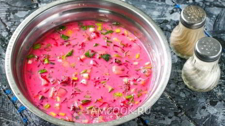 холодный свекольник с колбасой