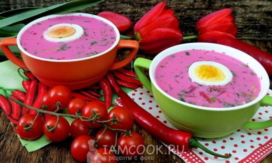 Рецепт холодного свекольника с редисом