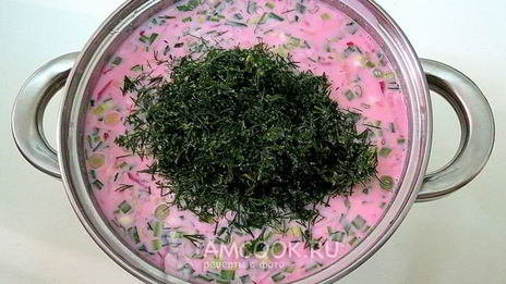 холодный свекольник с редисом