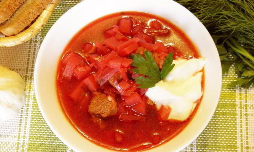 Рецепт классического горячего свекольника с мясом