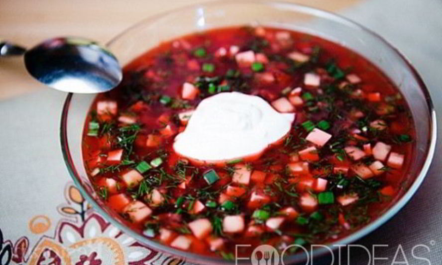 Рецепт свекольника с колбасой