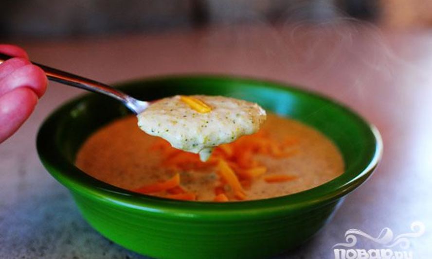 Рецепт нежного сырного супа с брокколи