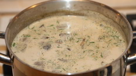 сливочно-сырный суп с грибами