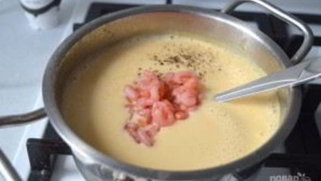 сырный крем-суп с креветками