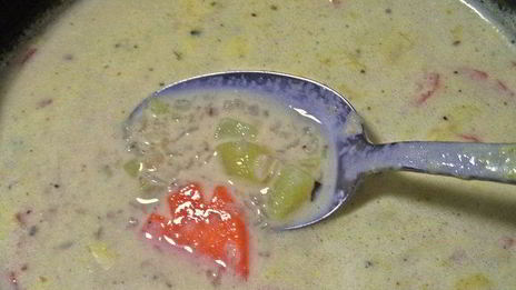 сырный суп с гречневыми хлопьями