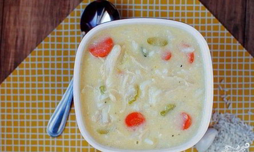 Рецепт сырного супа с курицей и рисом