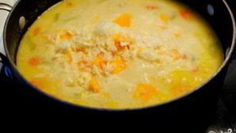 сырный суп с курицей и рисом