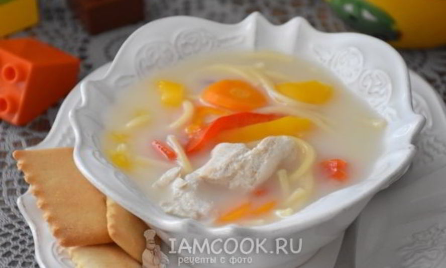 Рецепт сырного супа с курицей и вермишелью