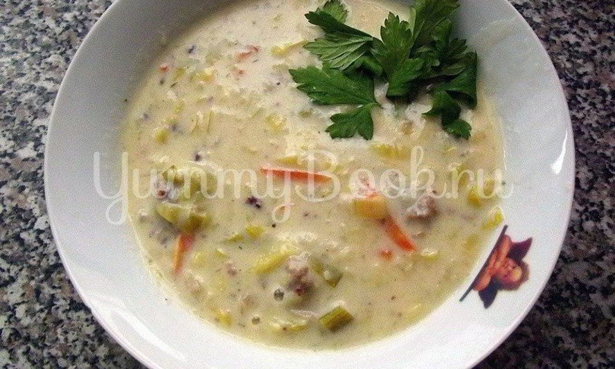 Рецепт сырного супа с луком пореем в мультиварке