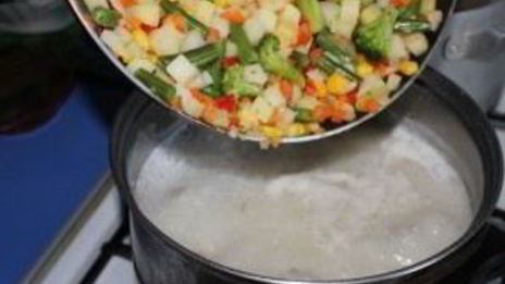 сырный суп с овощами