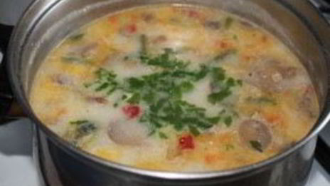 сырный суп с овощами