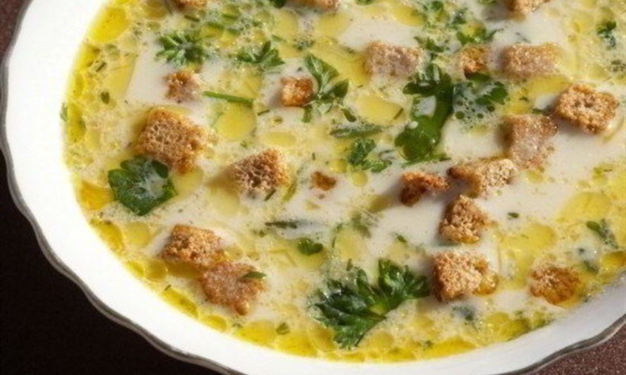 Рецепт сырного супа с шампиньонами и сухариками