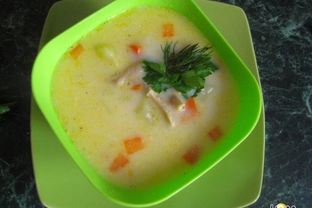 Сырный суп с соевым мясом