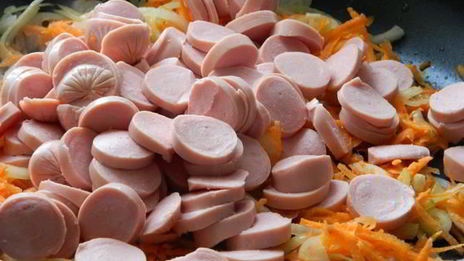 сырный суп с сосисками