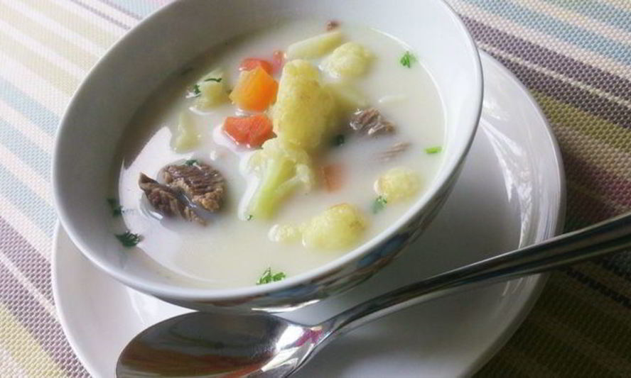 Рецепт сырного супа с цветной капустой