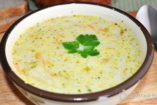 Сырный суп с вермишелью