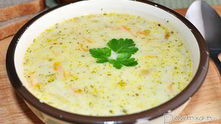 Сырный суп с вермишелью