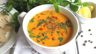 Турецкий суп из красной чечевицы
