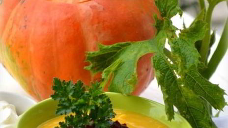 тыквенный суп с золотистым луком