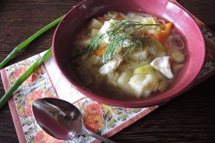 Рыбный суп уха из минтая