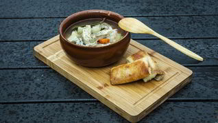 Щучья уха с блинчиками