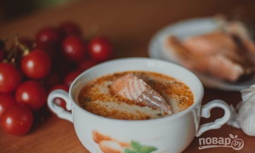 Рецепт сливочной ухи из семги