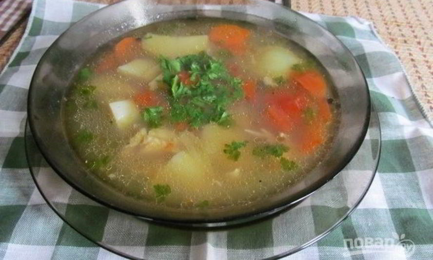 Рецепт ухи на курином бульоне