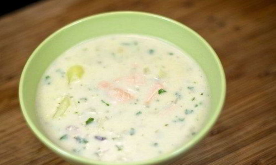 Рецепт ухи со сливками из красной рыбы