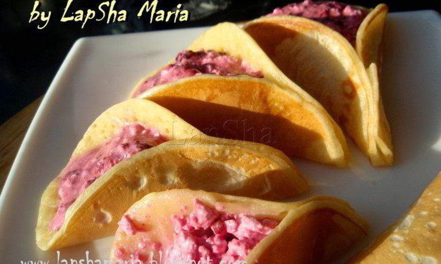 Рецепт арабских блинчиков катаеф с творожно-ежевичной начинкой