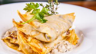 Блинчики с грибами и картошкой