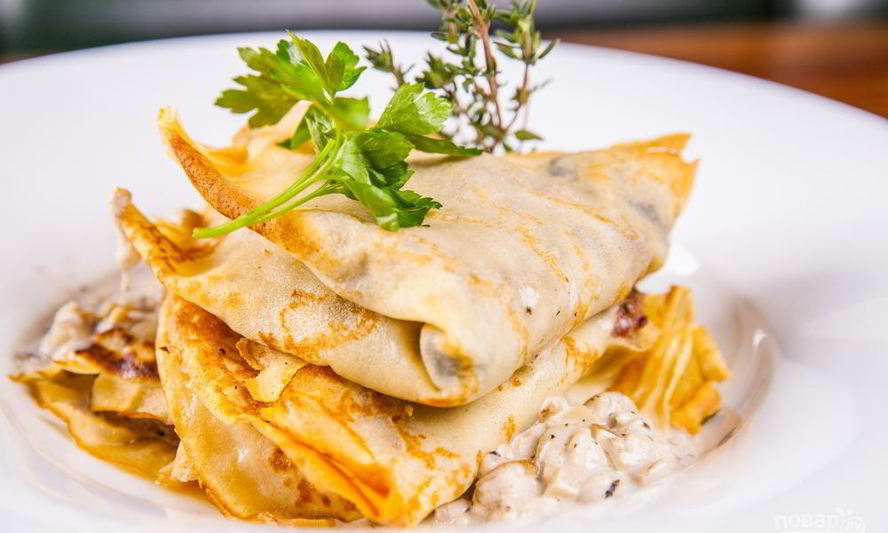 Рецепт блинчиков с грибами и картошкой