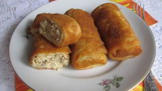 Блинчики с курицей и грибами