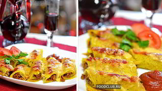 Блинчики с мясом праздничные