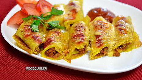 блинчики с мясом праздничные