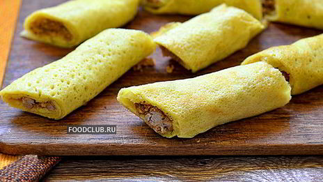 блинчики с мясом праздничные